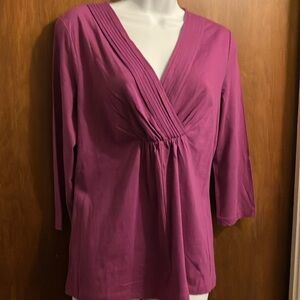 Charter Club pullover top. With tag. Purple. Medium